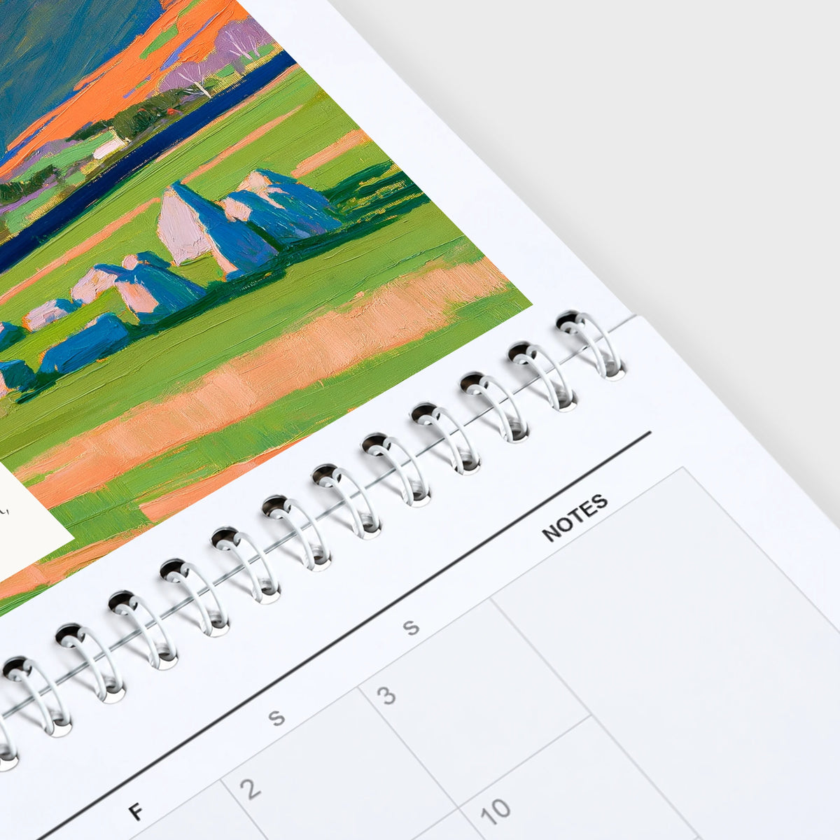 Marshall Davies 2027 wall calendar hanging in a corner