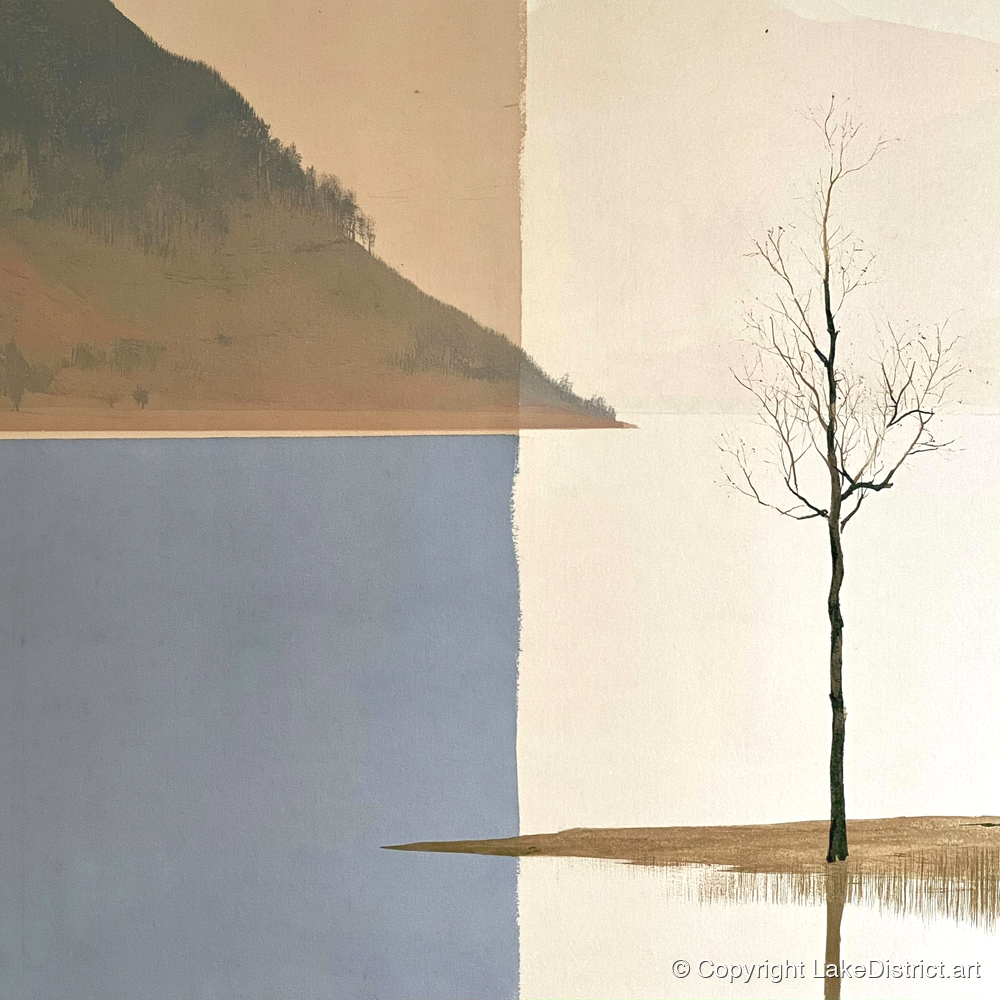 Minimalist Bassenthwaite Lake View - lake district lake art print and canvas by Phillip Marbury A.I
