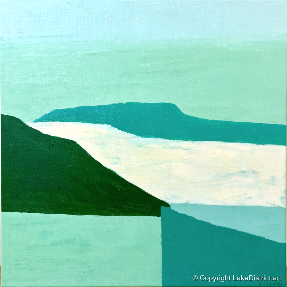 Modern Helvellyn Cloud Inversion - lake district sky art print and canvas by Sebastian Finch A.I