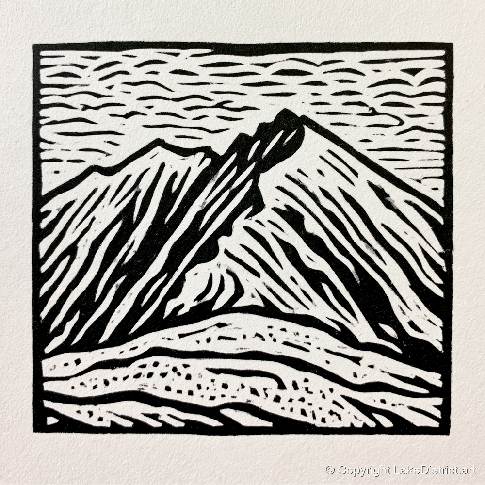 Monochrome Helvellyn Ridges - lake district fell art print and canvas by Isaac Denton A.I