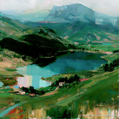 Mountain Inversion Over The Lake - lake district lake art print and canvas by Quentin Hart A.I