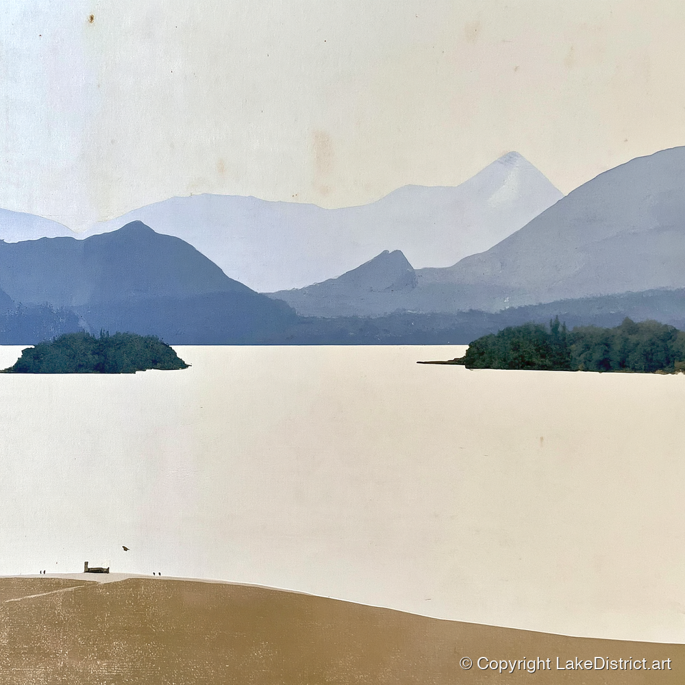 Pale Derwentwater From Crow Park - lake district village art print and canvas by Phillip Marbury A.I