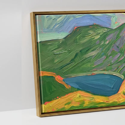 Vivid Striding Edge and Helvellyn - artwork detail in an antique gold float frame