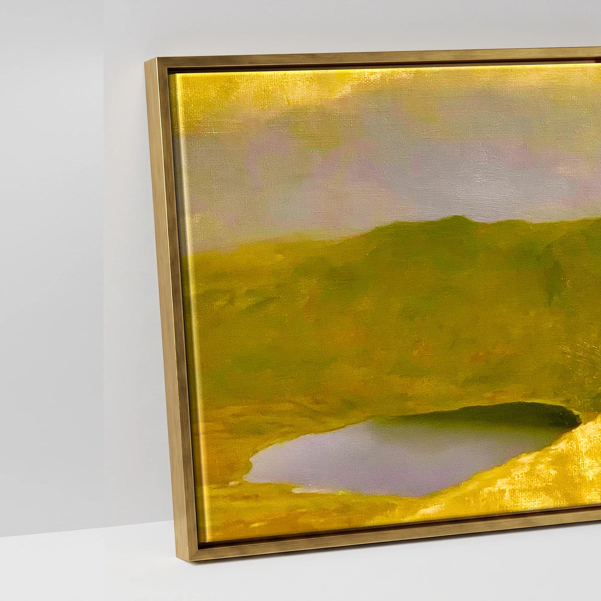Striding Edge in Golden Light - artwork detail in an antique gold float frame
