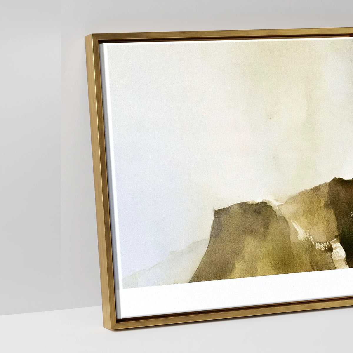 Striding Edge Fell Walker Silhouette - artwork detail in an antique gold float frame