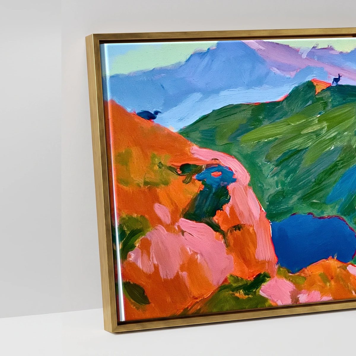 Vivid Striding Edge on Helvellyn - artwork detail in an antique gold float frame