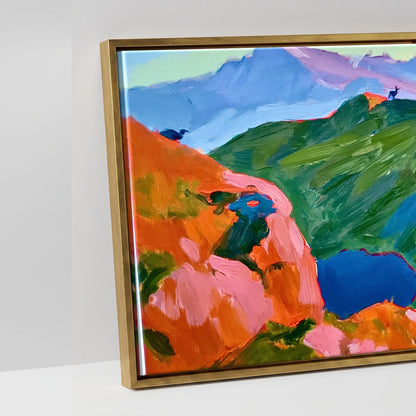 Vivid Striding Edge on Helvellyn - artwork detail in an antique gold float frame