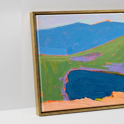 Vivid Striding Edge to Helvellyn - artwork detail in an antique gold float frame
