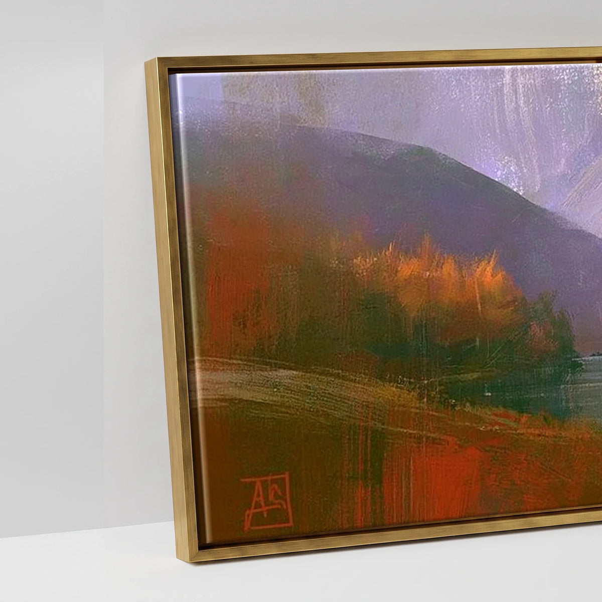 Autumn Colours at Blea Tarn - artwork detail in an antique gold float frame