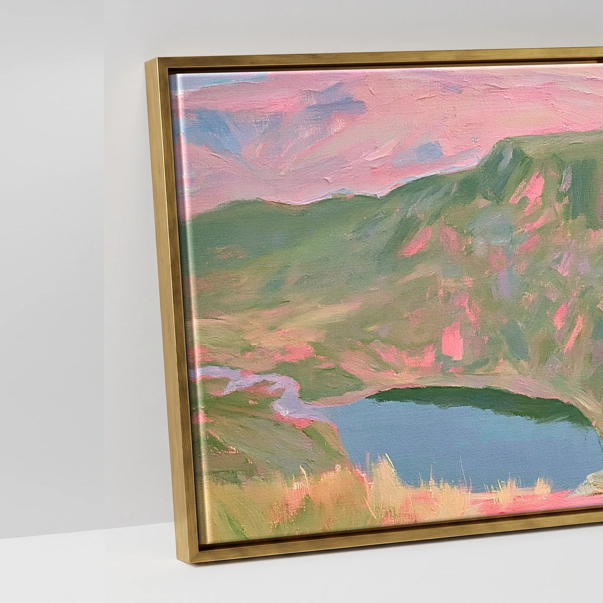 Pastel Light on Striding Edge - artwork detail in an antique gold float frame