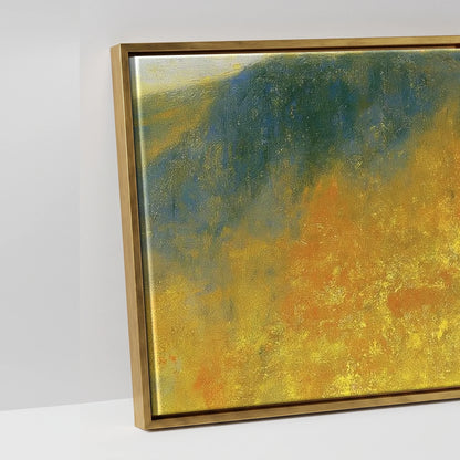 Golden Ridge Walk on Striding Edge - artwork detail in an antique gold float frame