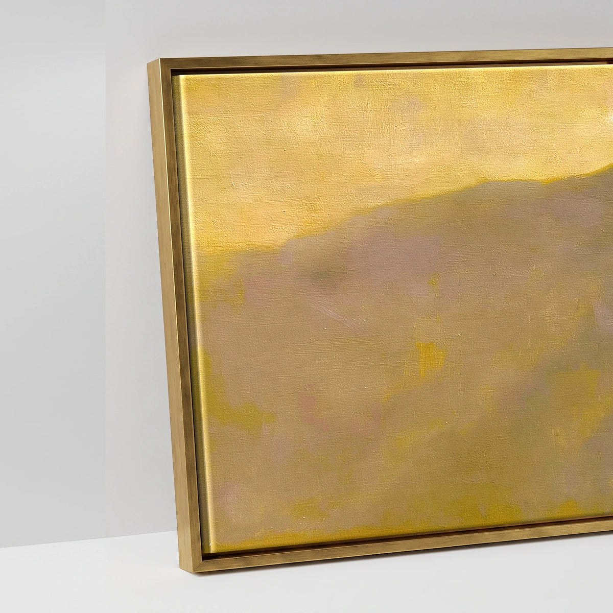 Striding Edge Walker in Golden Light - artwork detail in an antique gold float frame