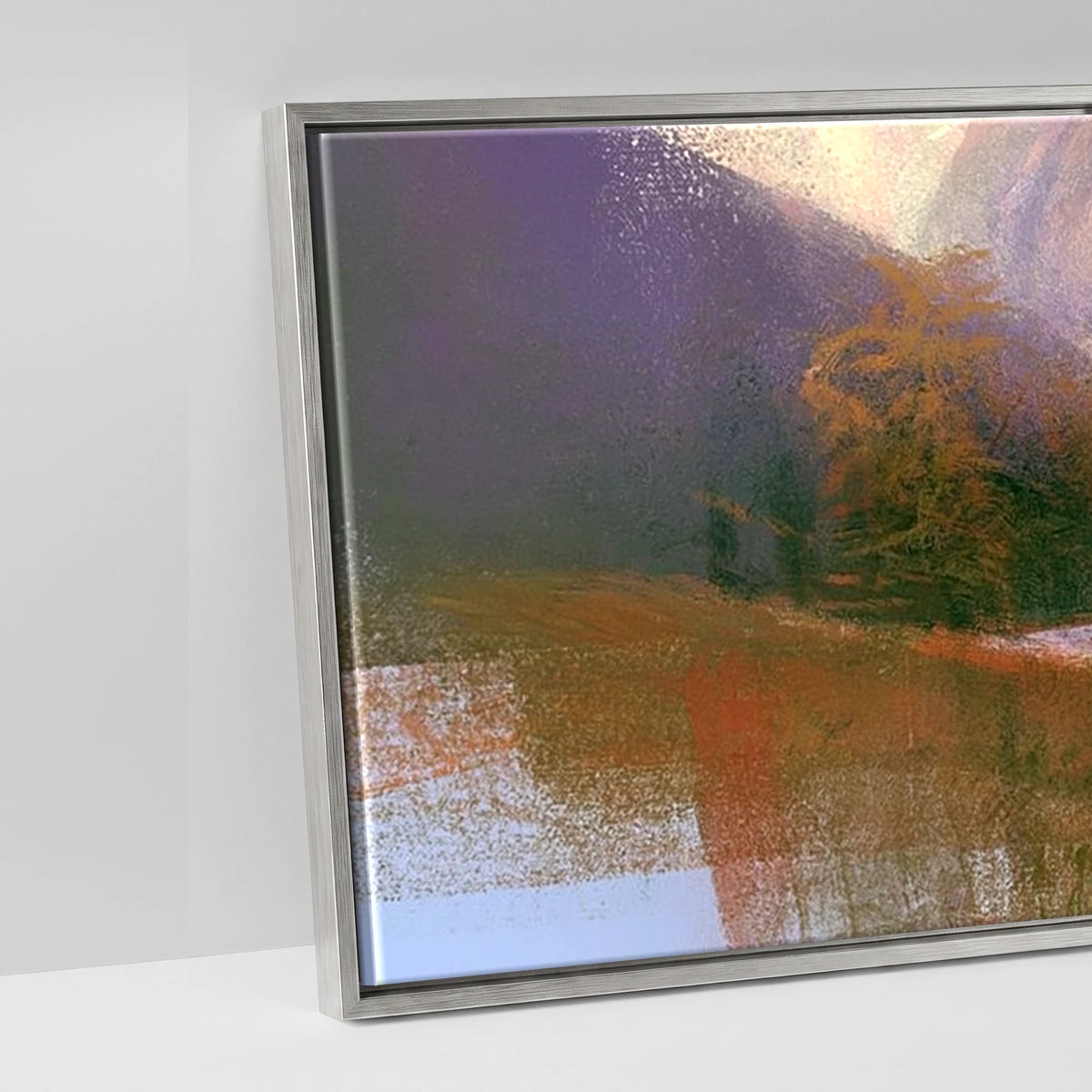 Autumn Light on Blea Tarn - artwork detail in an antique silver float frame