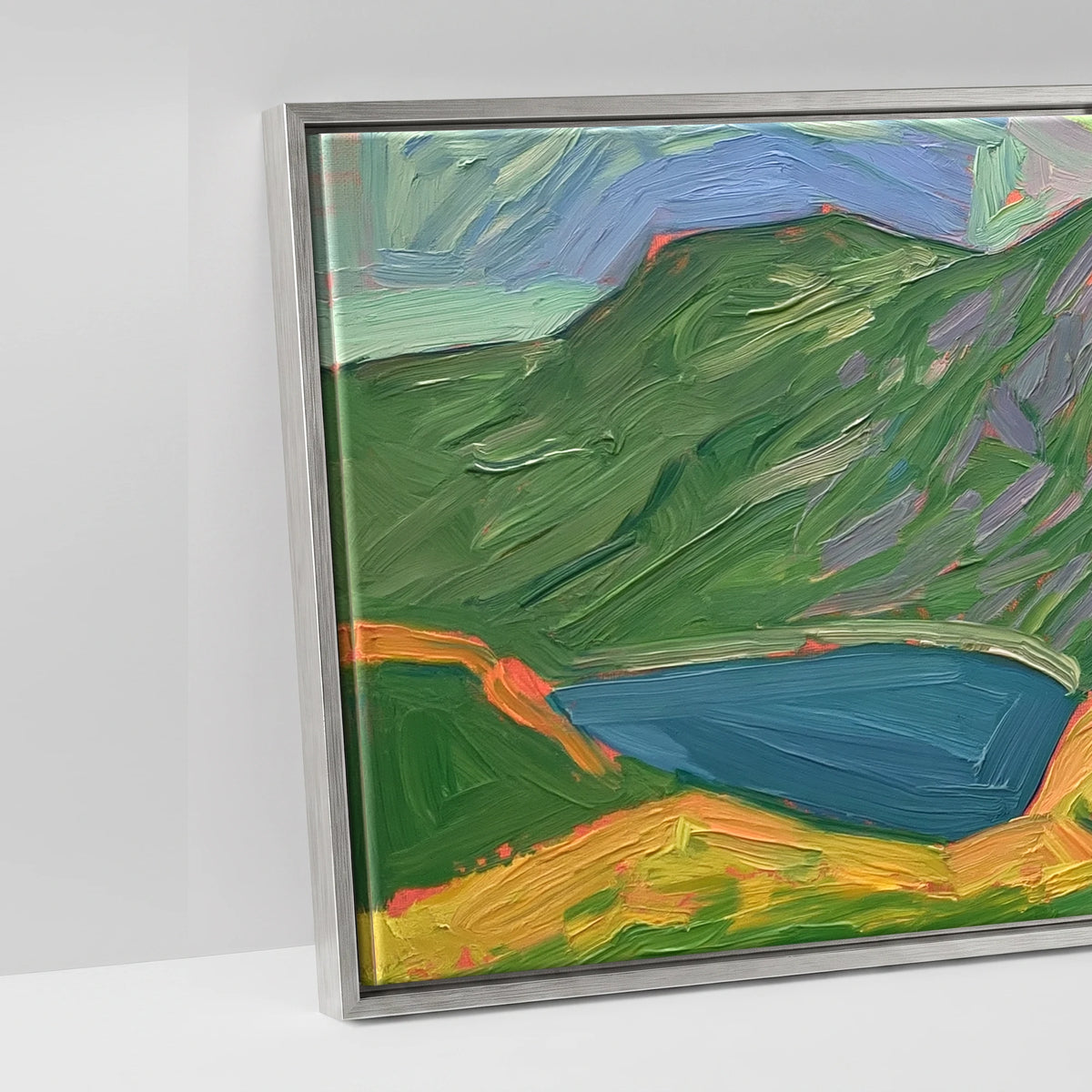 Vivid Striding Edge and Helvellyn - artwork detail in an antique silver float frame