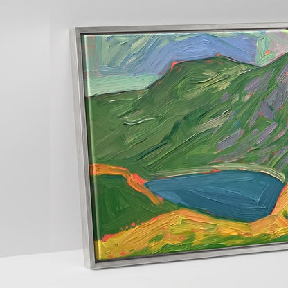 Vivid Striding Edge and Helvellyn - artwork detail in an antique silver float frame