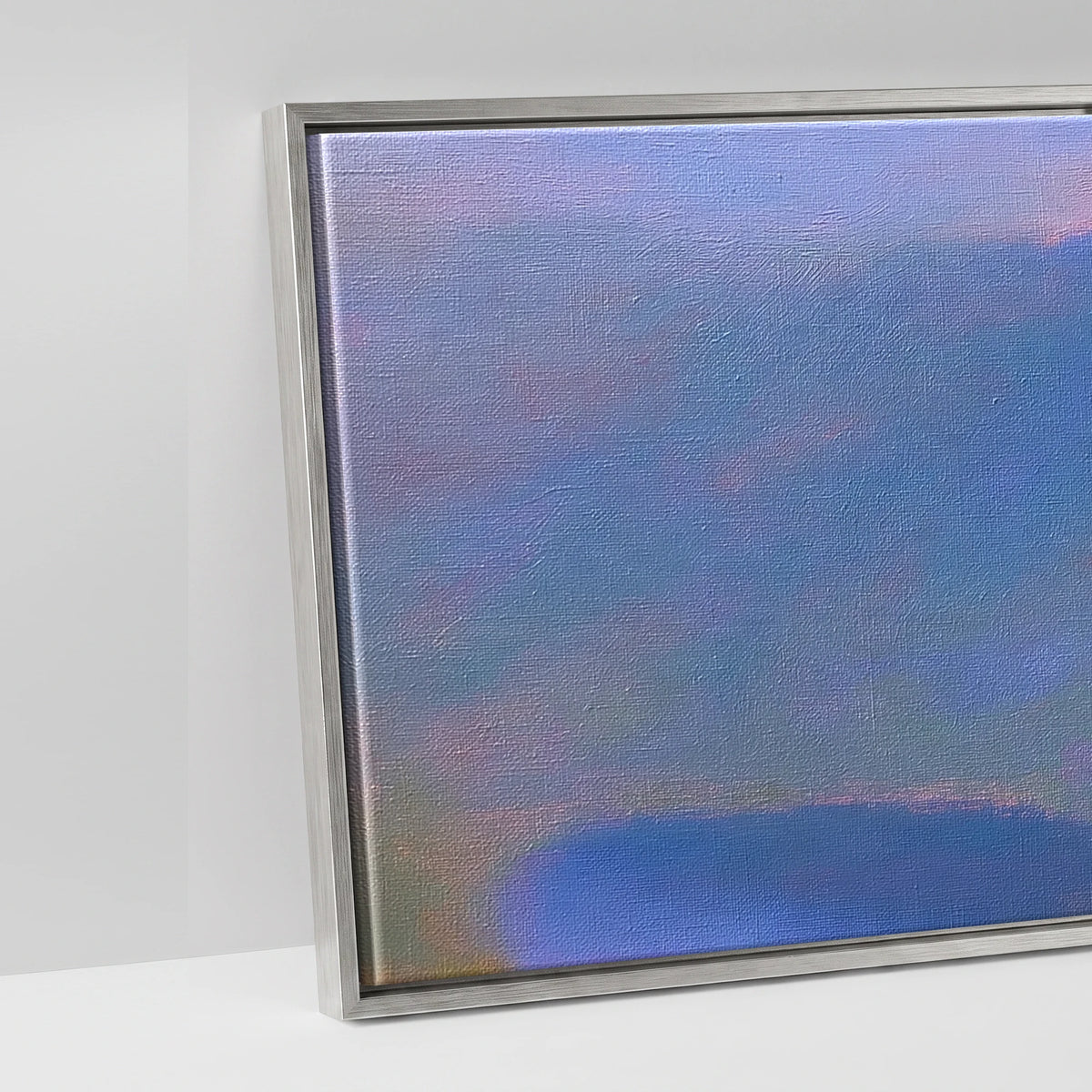 Striding Edge in Pink Twilight - artwork detail in an antique silver float frame