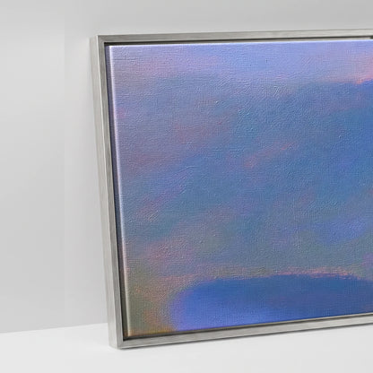 Striding Edge in Pink Twilight - artwork detail in an antique silver float frame