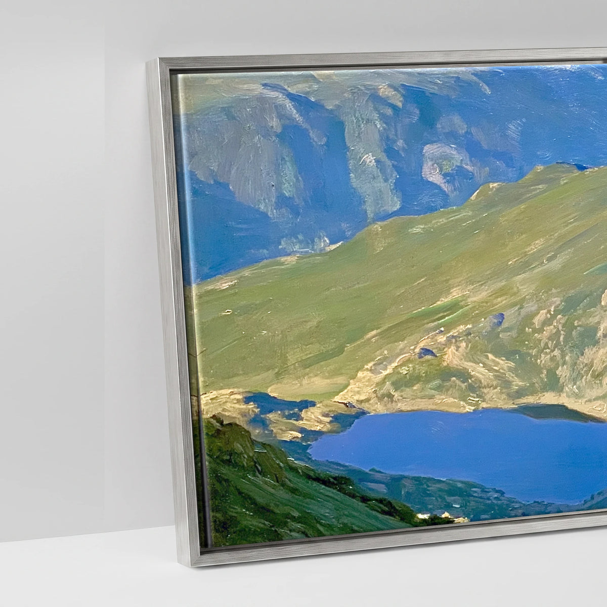 Sunlit Striding Edge Helvellyn - artwork detail in an antique silver float frame