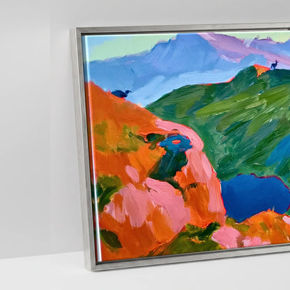 Vivid Striding Edge on Helvellyn - artwork detail in an antique silver float frame