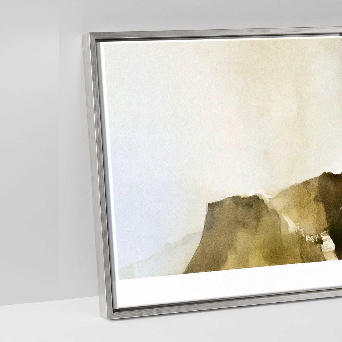 Striding Edge Fell Walker Silhouette - artwork detail in an antique silver float frame