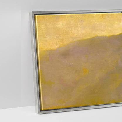 Striding Edge Walker in Golden Light - artwork detail in an antique silver float frame