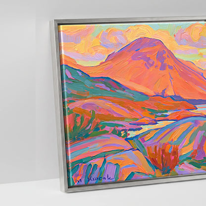 Sunset Radiance Over Wasdale Head - artwork detail in an antique silver float frame
