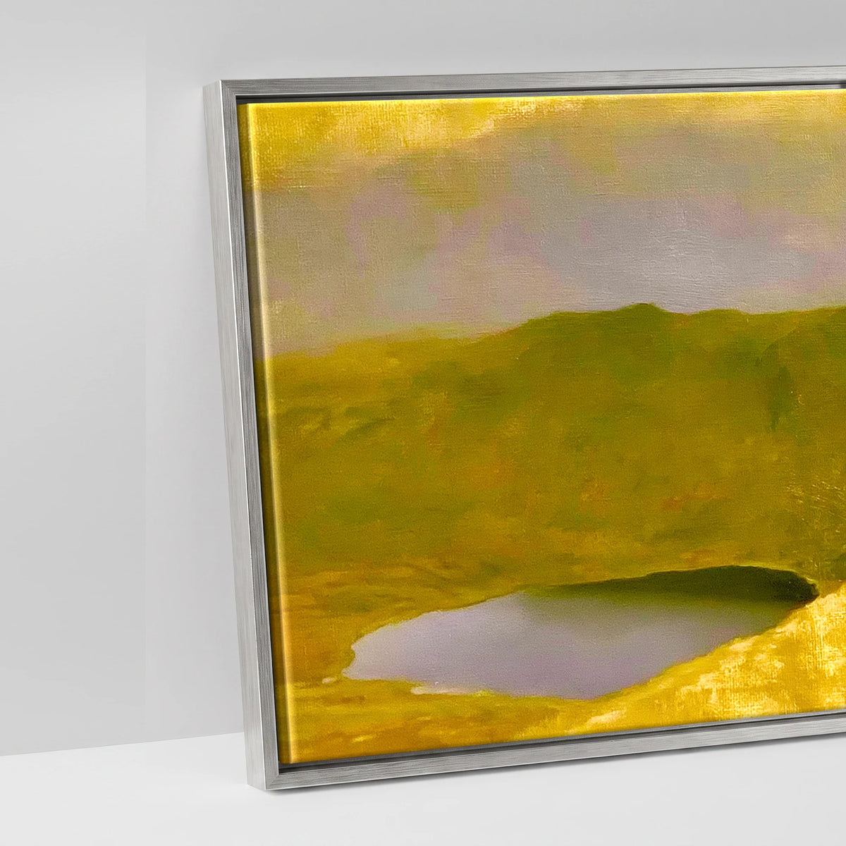 Striding Edge in Golden Light - artwork detail in an antique silver float frame