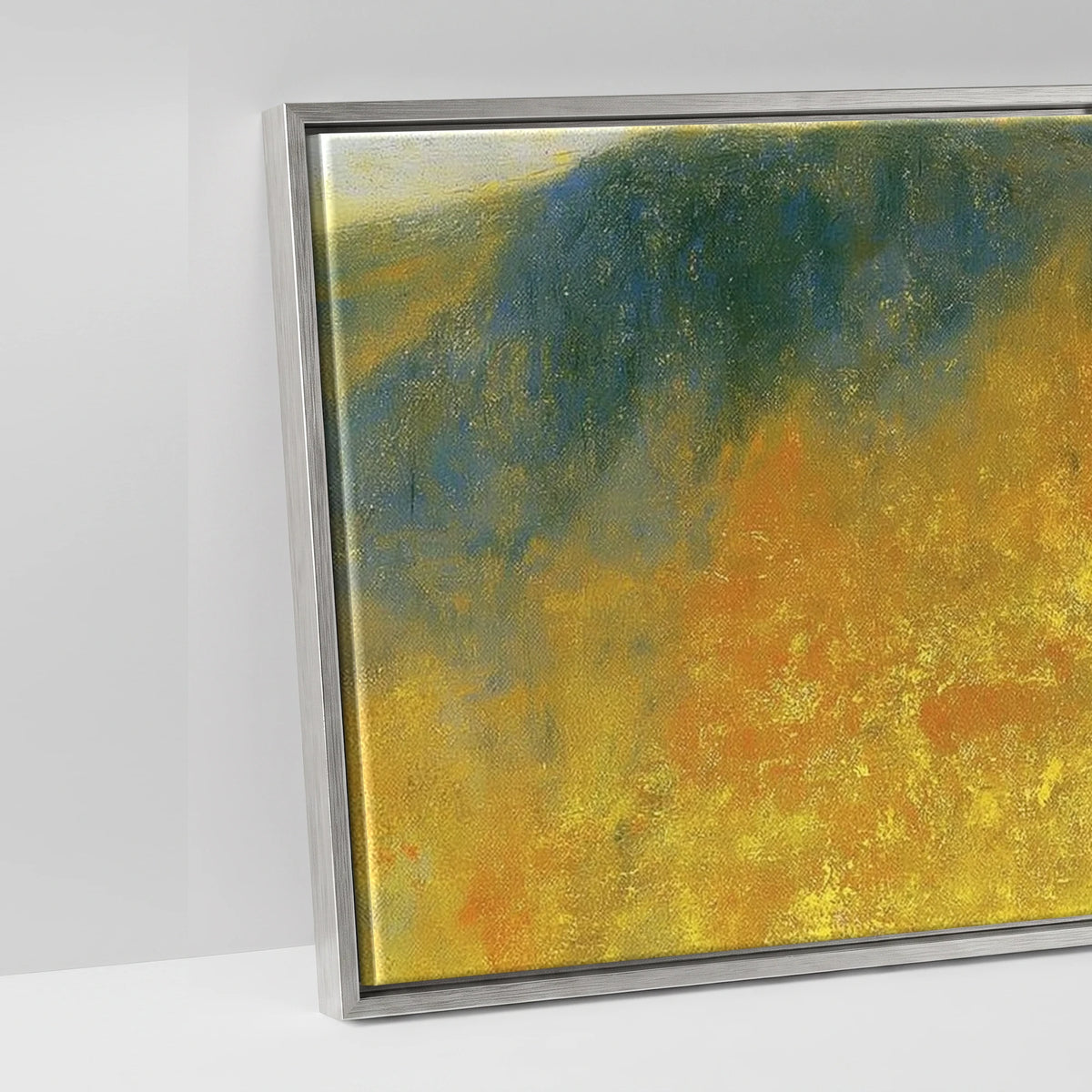 Golden Ridge Walk on Striding Edge - artwork detail in an antique silver float frame