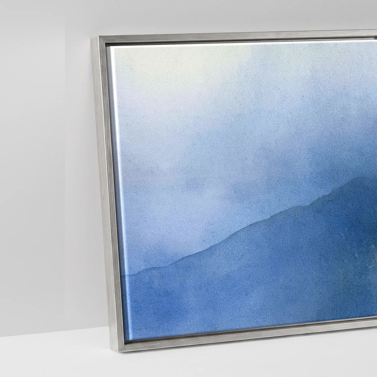 Striding Edge Helvellyn in Indigo Light - artwork detail in an antique silver float frame