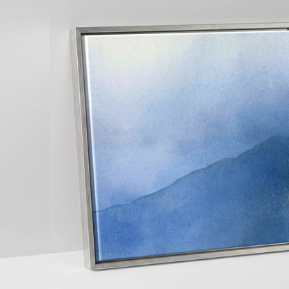 Striding Edge Helvellyn in Indigo Light - artwork detail in an antique silver float frame