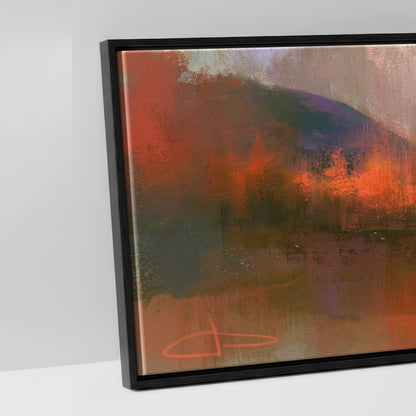 Autumn Larches at Blea Tarn - artwork detail in a black float frame