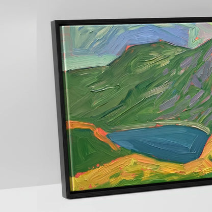 Vivid Striding Edge and Helvellyn - artwork detail in a black float frame