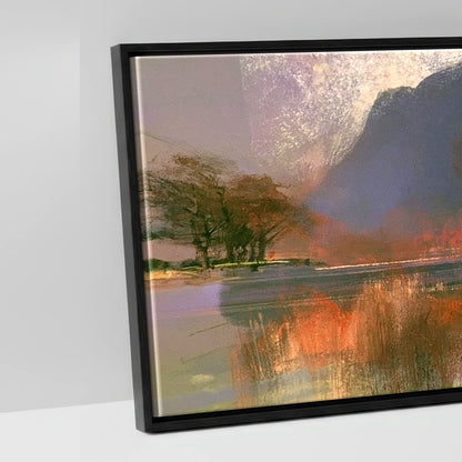 Violet Fells Above Buttermere - artwork detail in a black float frame