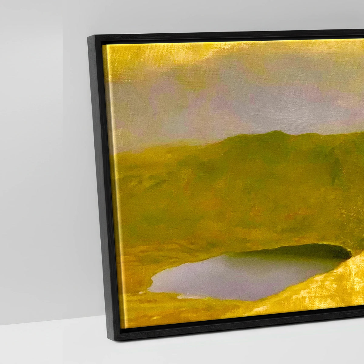 Striding Edge in Golden Light - artwork detail in a black float frame
