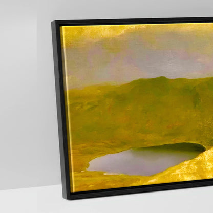 Striding Edge in Golden Light - artwork detail in a black float frame