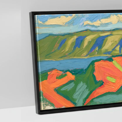 Vibrant Striding Edge Ridge - artwork detail in a black float frame