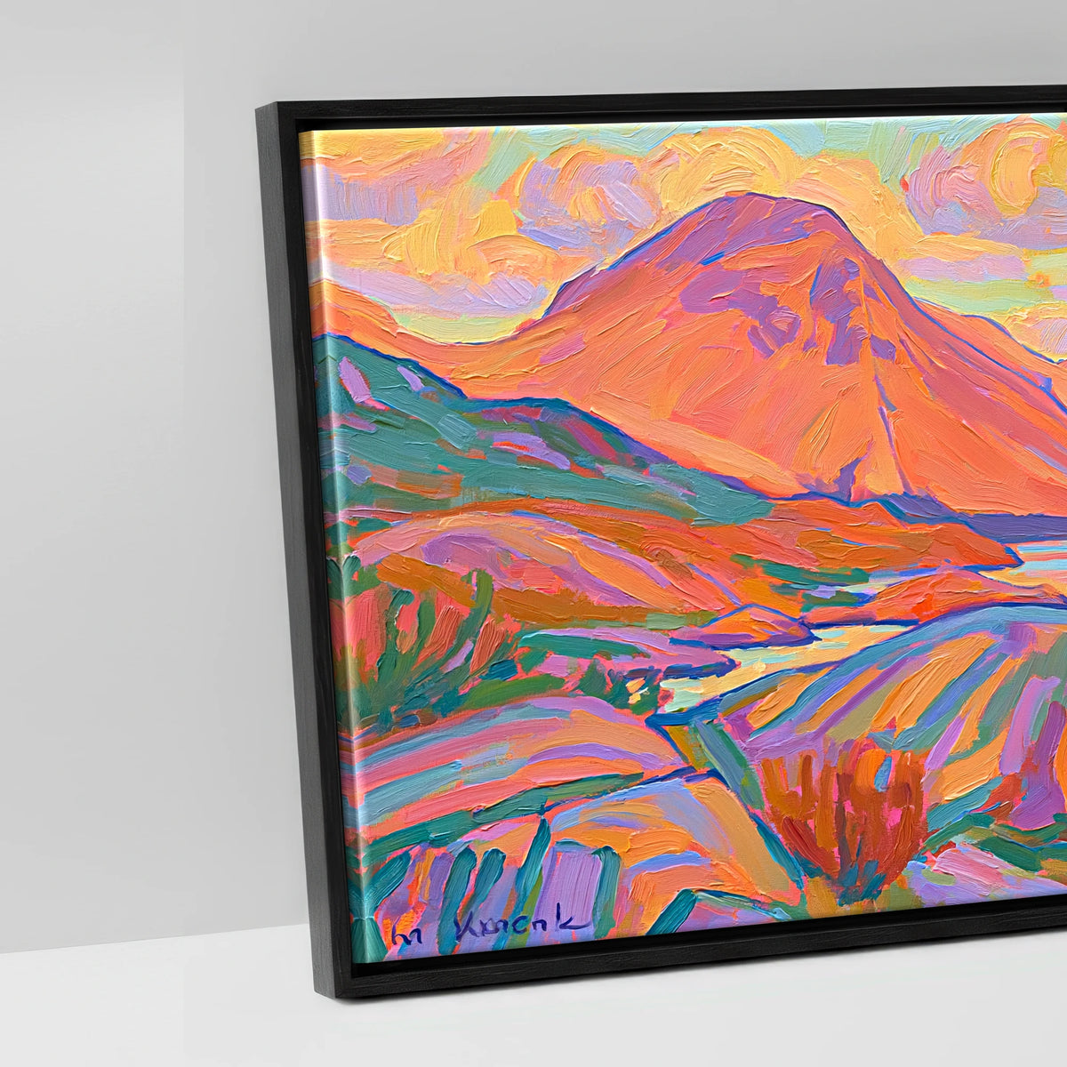 Sunset Radiance Over Wasdale Head - artwork detail in a black float frame
