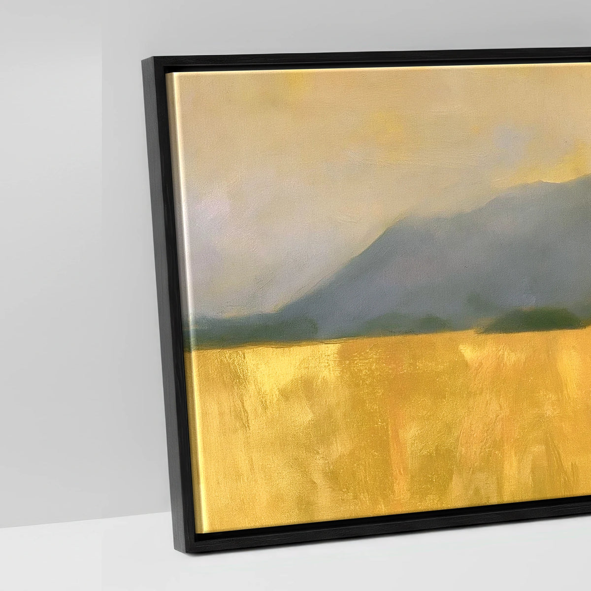 Catbells Silhouette in Luminous Gold - artwork detail in a black float frame