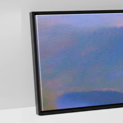 Striding Edge in Pink Twilight - artwork detail in a black float frame