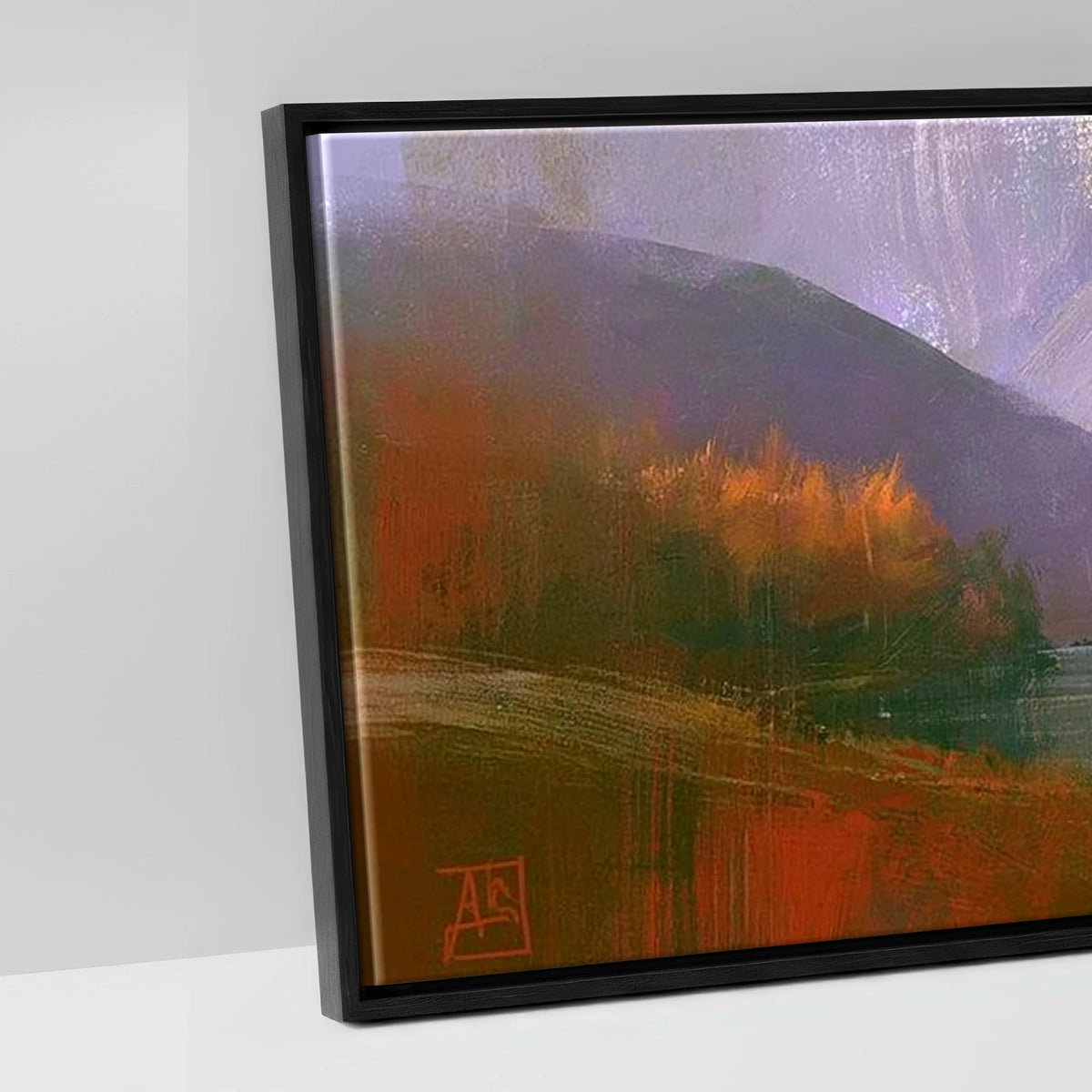 Autumn Colours at Blea Tarn - artwork detail in a black float frame