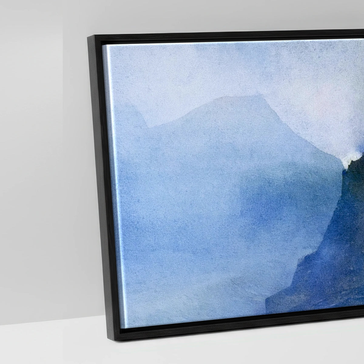 Striding Edge Helvellyn in Blue Mist - artwork detail in a black float frame