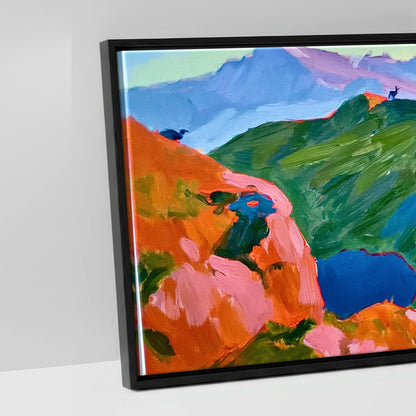 Vivid Striding Edge on Helvellyn - artwork detail in a black float frame