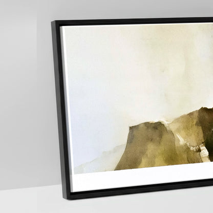Striding Edge Fell Walker Silhouette - artwork detail in a black float frame
