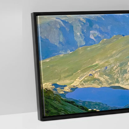 Sunlit Striding Edge Helvellyn - artwork detail in a black float frame