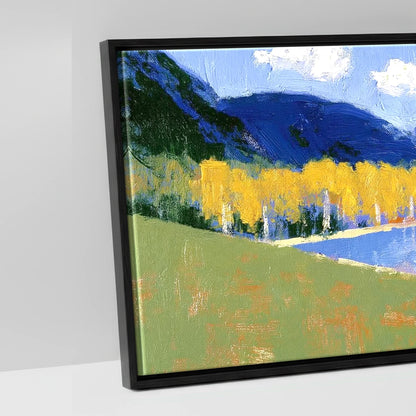 Bold Autumn Colours at Blea Tarn - artwork detail in a black float frame