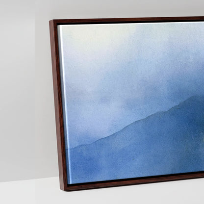 Striding Edge Helvellyn in Indigo Light - artwork detail in a brown float frame