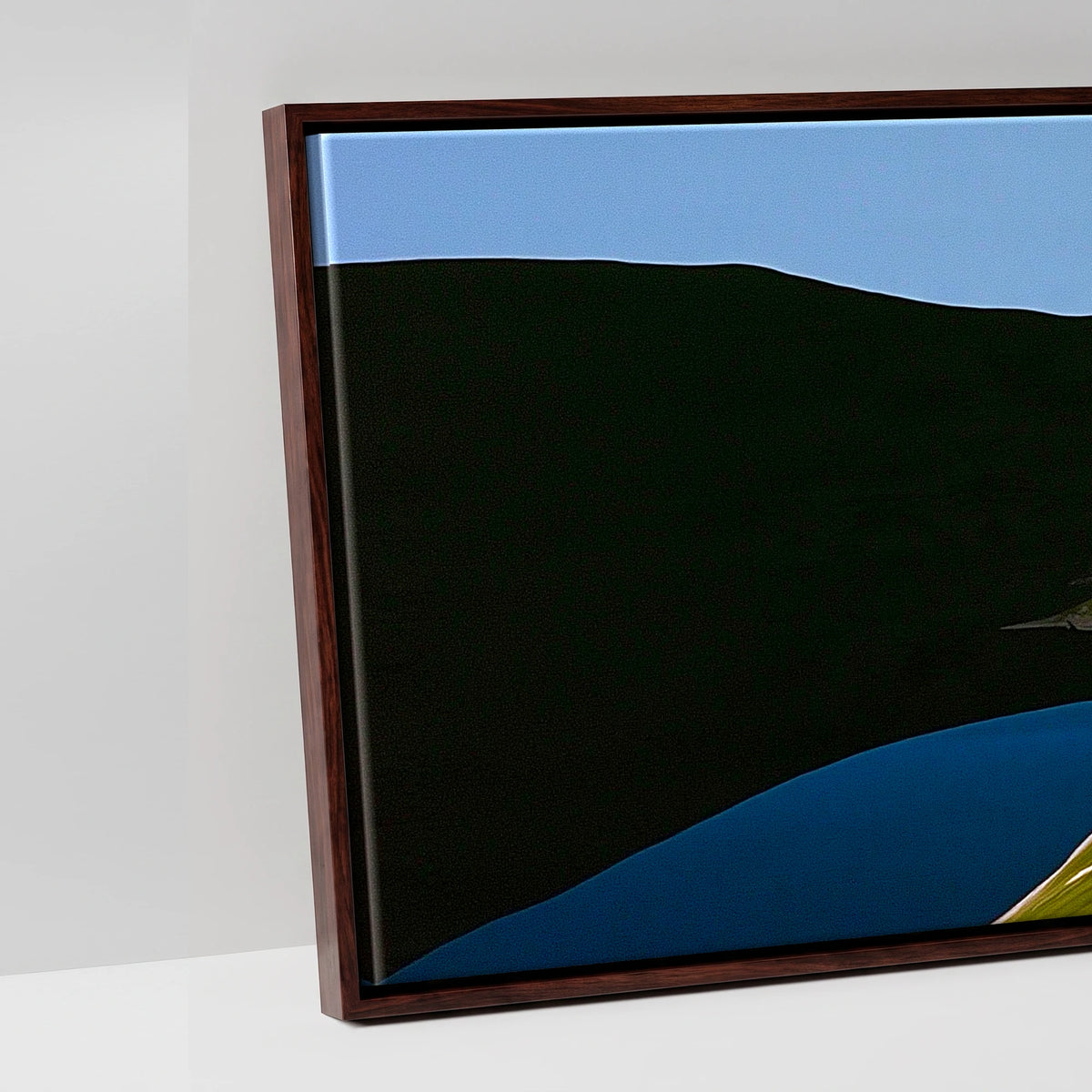 Dramatic Shadows on Striding Edge Helvellyn - artwork detail in a brown float frame