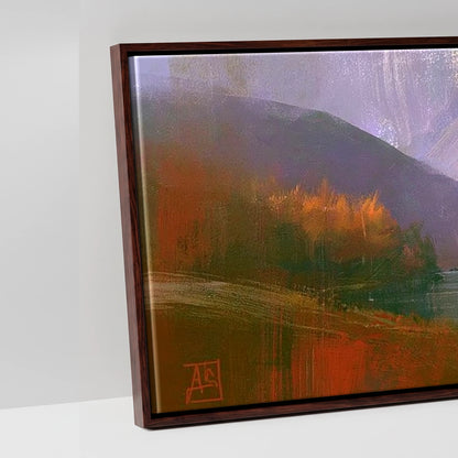 Autumn Colours at Blea Tarn - artwork detail in a brown float frame