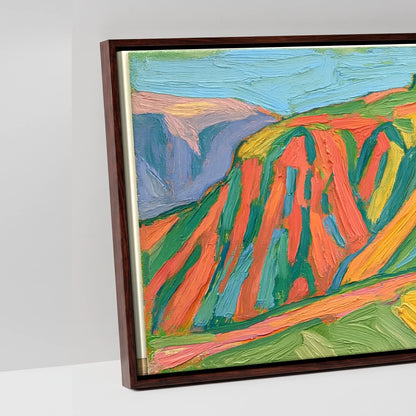 Vivid Striding Edge Helvellyn - artwork detail in a brown float frame