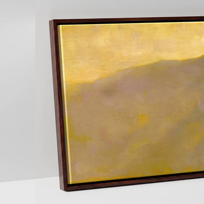 Striding Edge Walker in Golden Light - artwork detail in a brown float frame